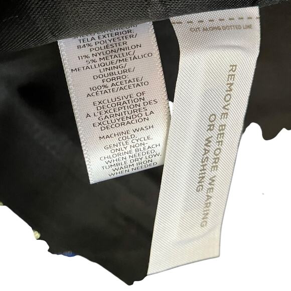 NWT Ann Taylor Loft Cropped Blazer L Jacket Quilted Open Front Jacquard Metallic - Picture 9 of 12